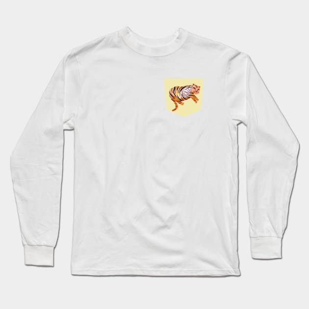 Pocket- big cat - tiger 2 Long Sleeve T-Shirt by ninoladesign